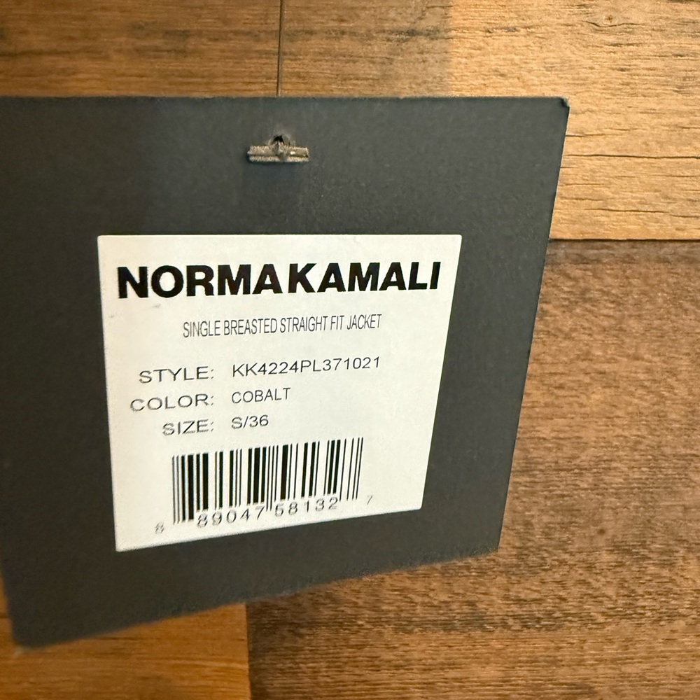 Norma Kamali Single Breasted Straight Fit Jacket in Cobalt - Picture 10 of 14